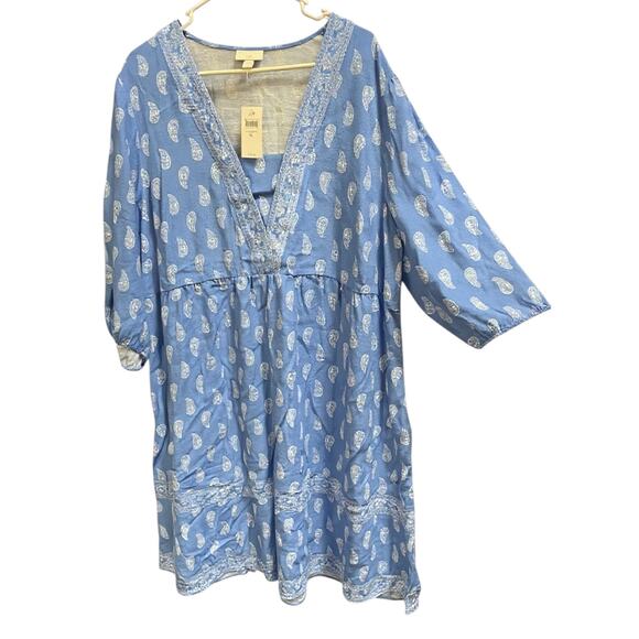 NWT j.jill Border Printed Flounced Hem Dress with POCKETS size 2X - Picture 6 of 8